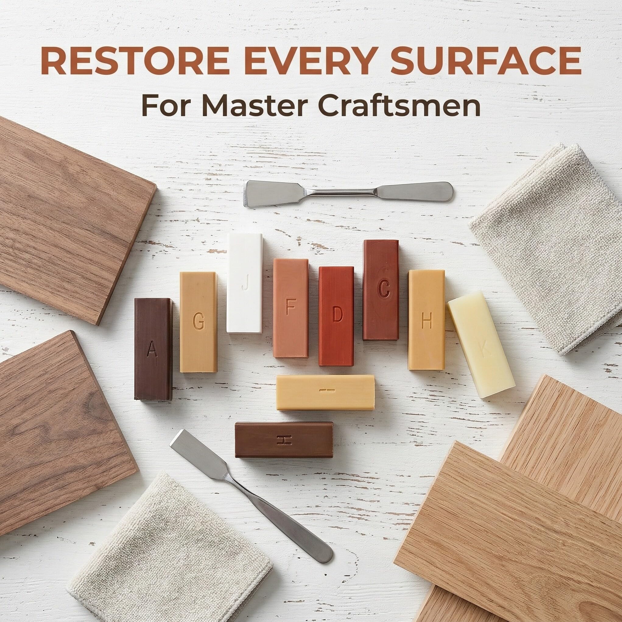 11 Pezzi Kit Riparazione Pavimento Laminato per Graffi Cera