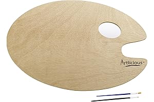 Artlicious | Wooden Paint Palette for Acrylic, Oil, Watercolor | Premium Art...