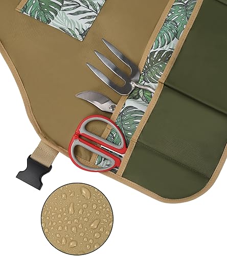 Miniatura 3 de Delantal multiusos con bolsillos delantal vintage simple para tareas de limpieza, jardinería, carpintería, cosecha