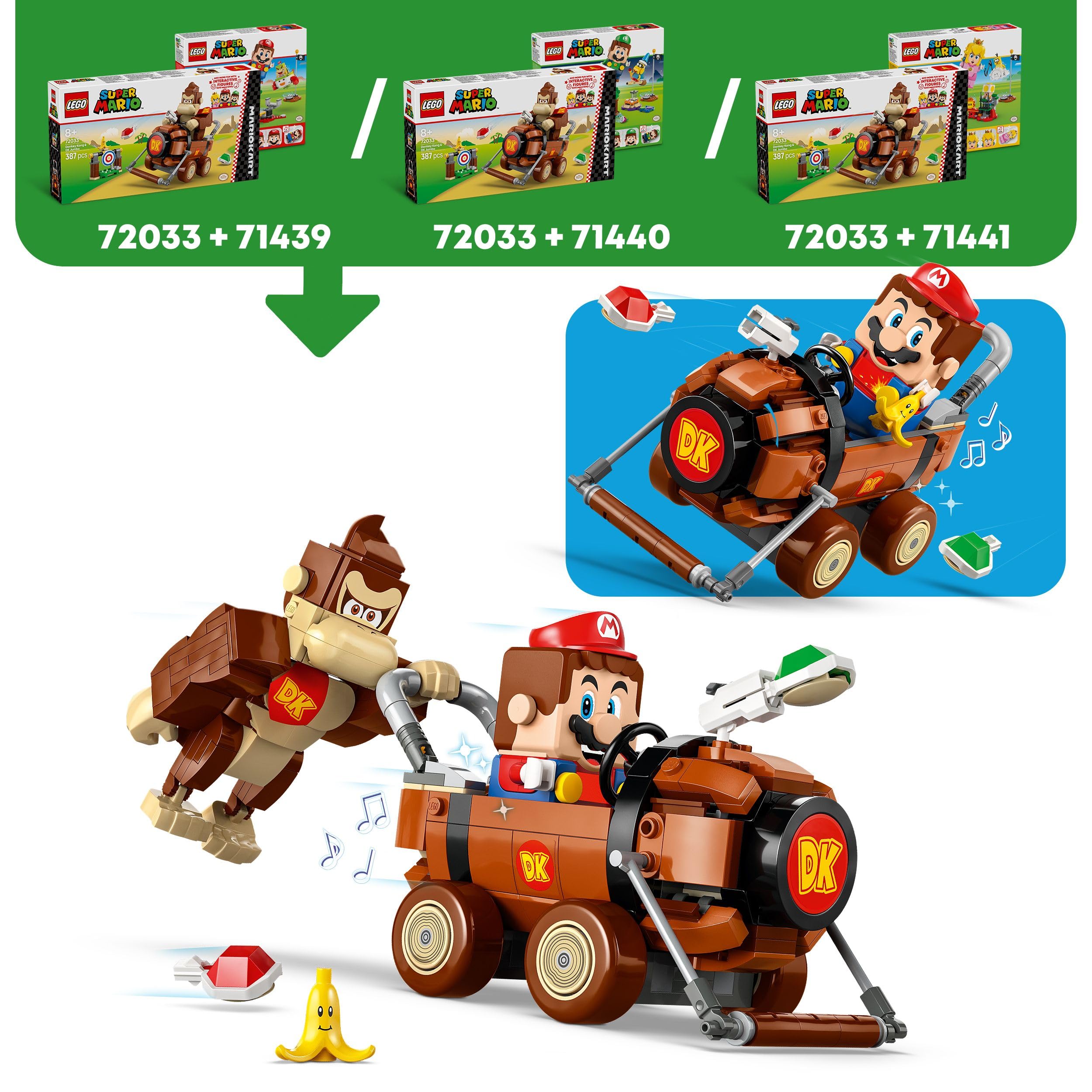 LEGO Super Mario Kart: Donkey Kong e Maxibarile DK, Auto da Costruire con Personaggio Nintendo da Collezione, Giochi d'Avventura per Bambini e Bambine da 8 Anni in su, Idea Regalo di Compleanno 72033
