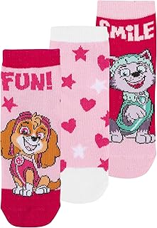 Paw Patrol - Calcetines para niña y niños, diseño de la Patrulla Canina, multicolor, multicolor (3 unidades)