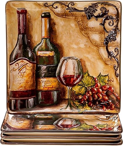 Certified International 43241SET4 Tuscan View - Platos de cena (4 unidades, 10.2in), multicolor