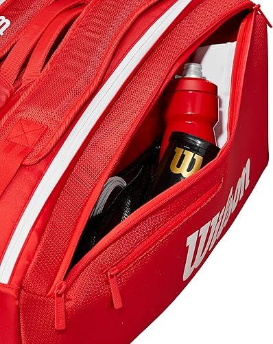 Miniatura 6 de WILSON 2025 Super Tour Rojo Raqueta de Tenis Bolsas - RojoBlanco