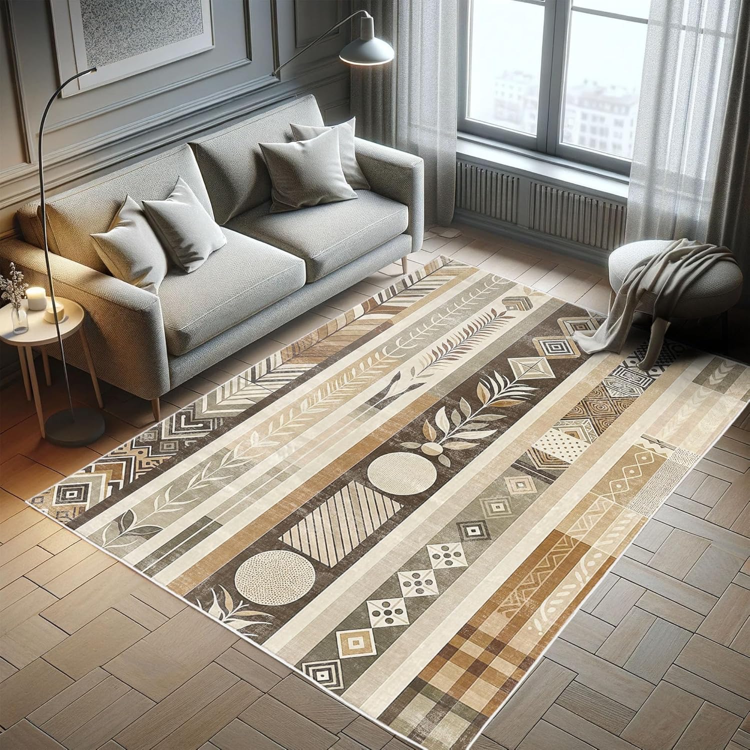 Ambesonne Southwestern Decorative Rug, Vertical Stripes