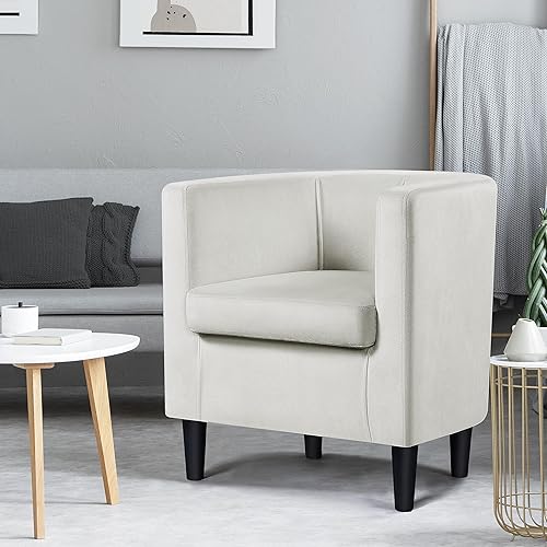 Miniatura 13 de Topeakmart Silla de club de terciopelo, estilo elegante, sillón tapizado para sala de estar, recepción, dormitorio, gris Gris,Beige,Azul,Verde