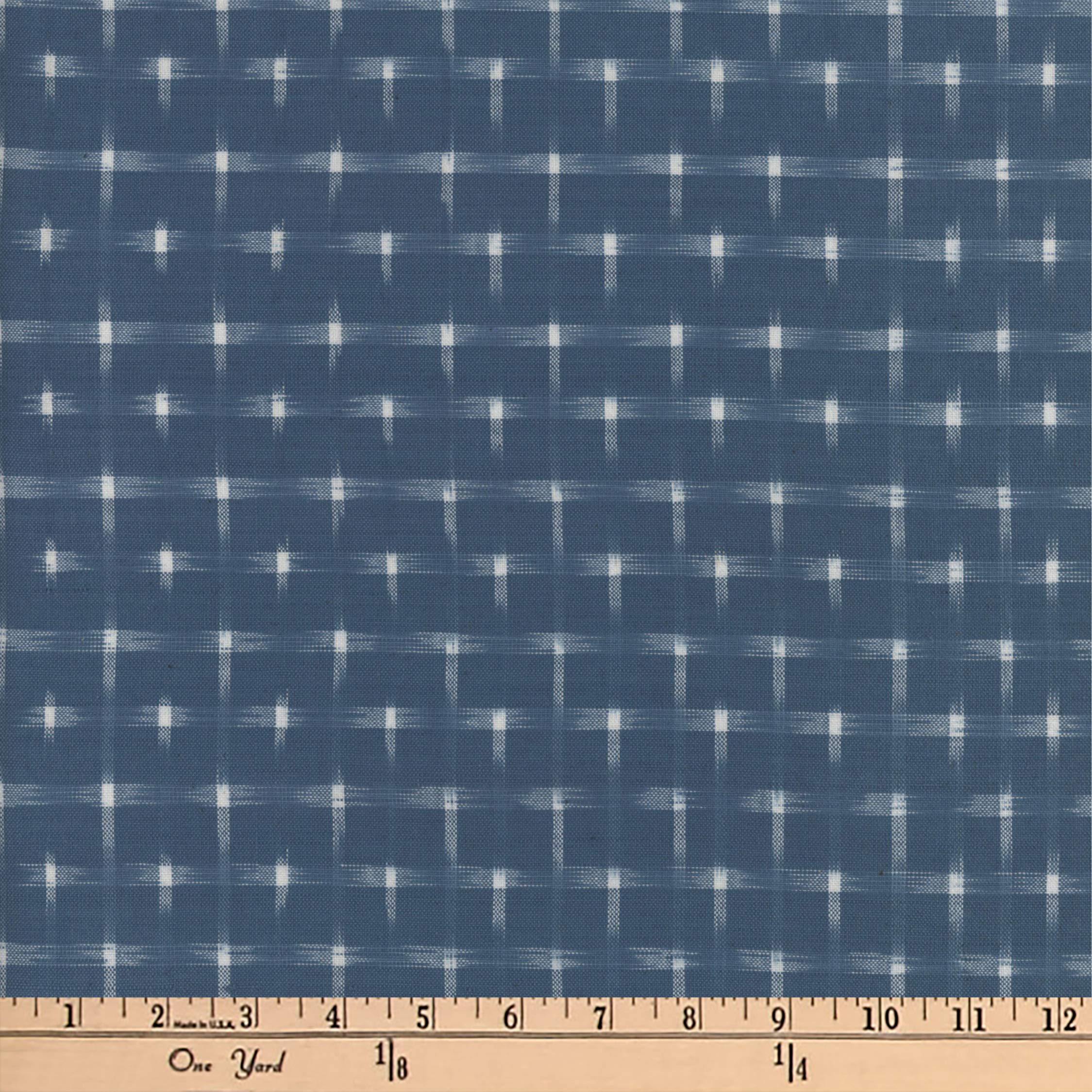 Textile Creations Dakota Double Ikat Stars Seafoam/White Fabric