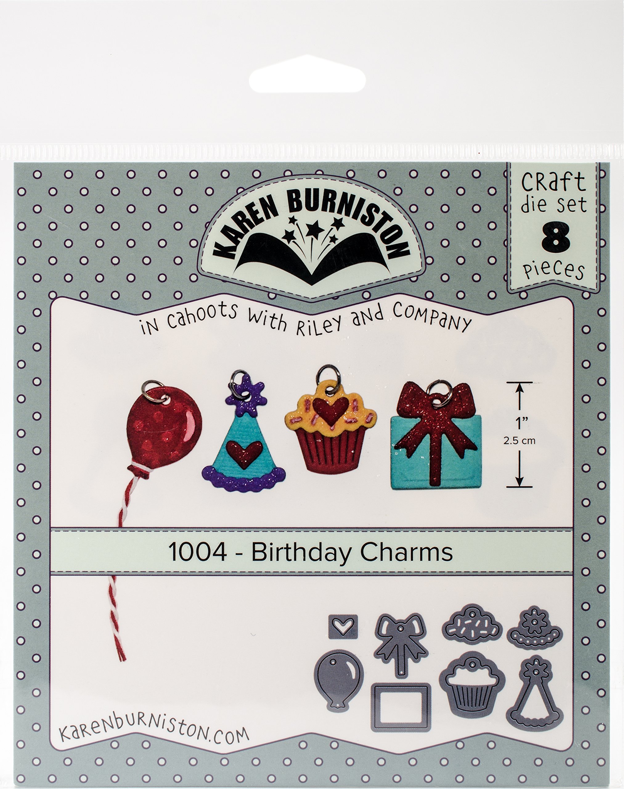 KB Riley 1004 Karen Burniston Dies-Birthday Charms, 12.19 x 16.25 x 0.15 cm, Multi-Colour