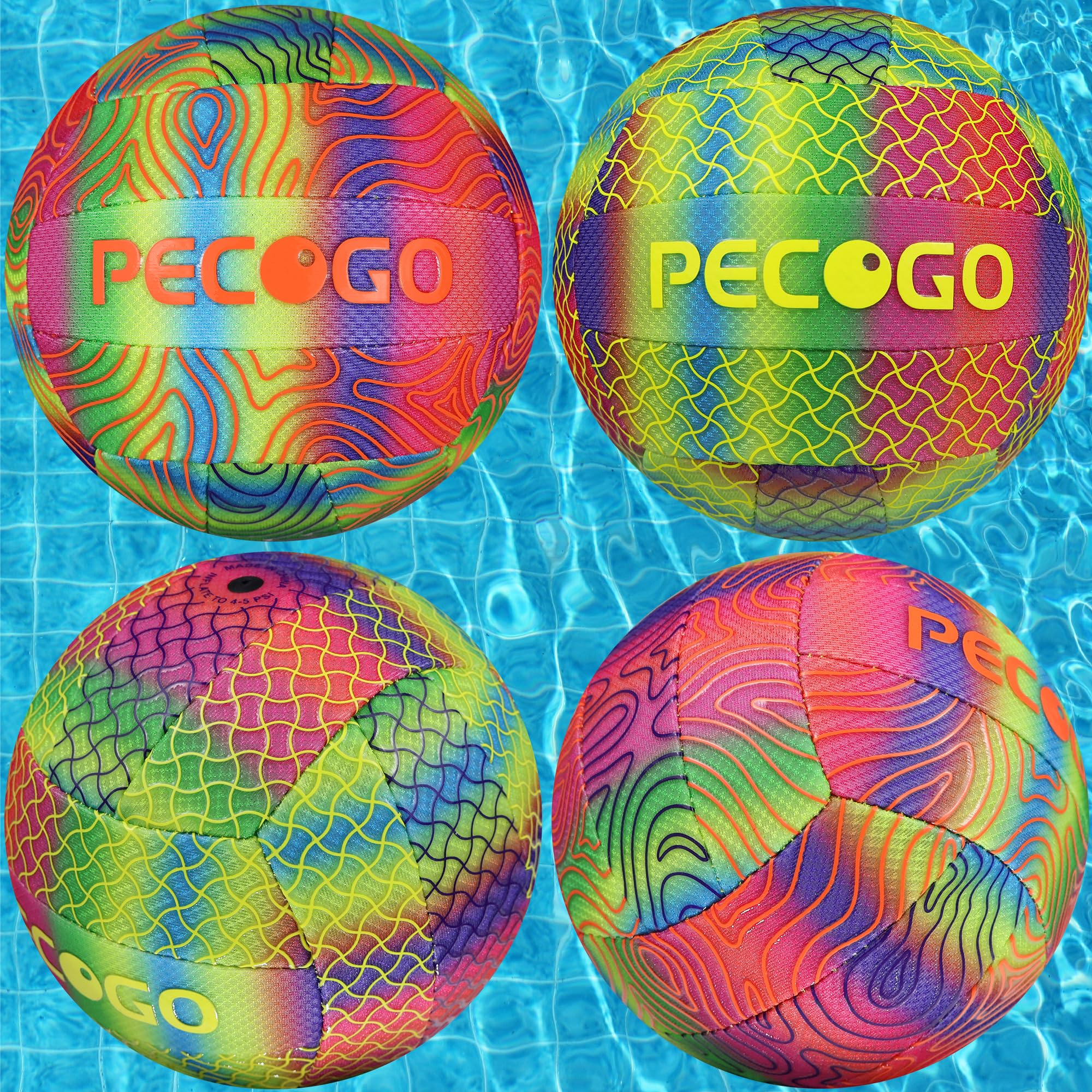 Balón de voleibol impermeable tamaño 5, perfecto para piscina, juegos de interior y exterior, duradero, ligero y fácil de usar para principiantes, adolescentes y adultos (paquete de 2 con bomba