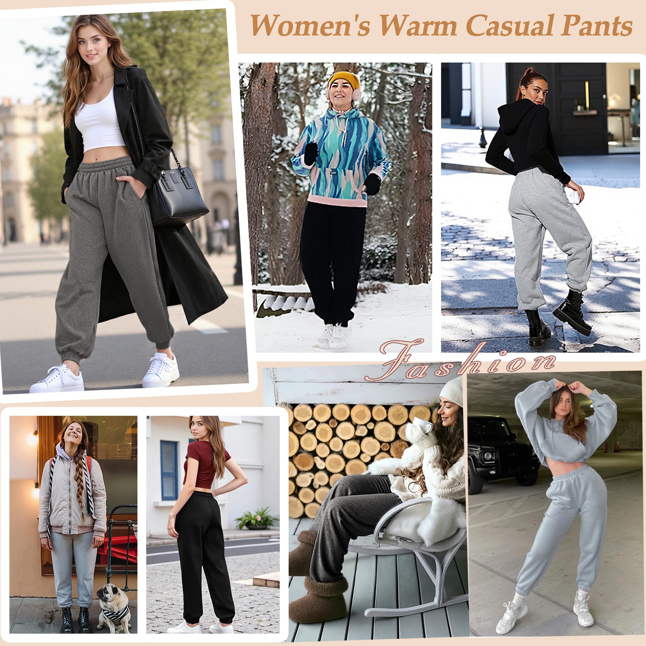 Pantalon de Jogging Femme Taille Haute Pantalon de Sport Hiver | Thermique Pantalon de Survetement Baggy pour Training Fitness Gym Loisirs