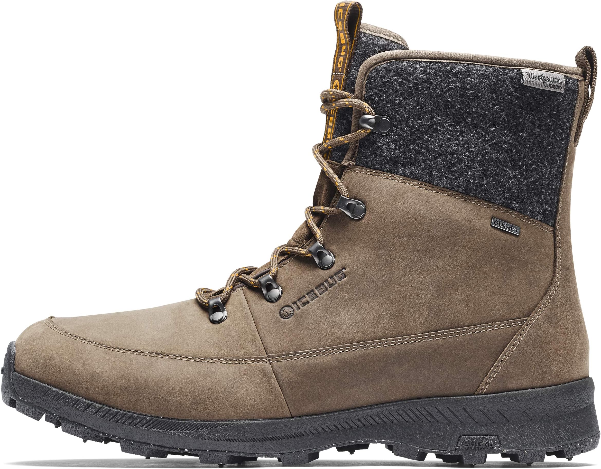 IcebugMens Adak BUGrip Winter Hiking Boot with Carbide Studded Traction Sole