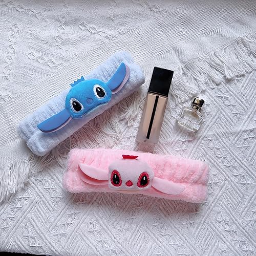 Miniatura 7 de UIHJASO Diadema de spa de dibujos animados para mujeres y mujeres  Bonita diadema de maquillaje facial para lavado de cara, ducha, cuidado de la