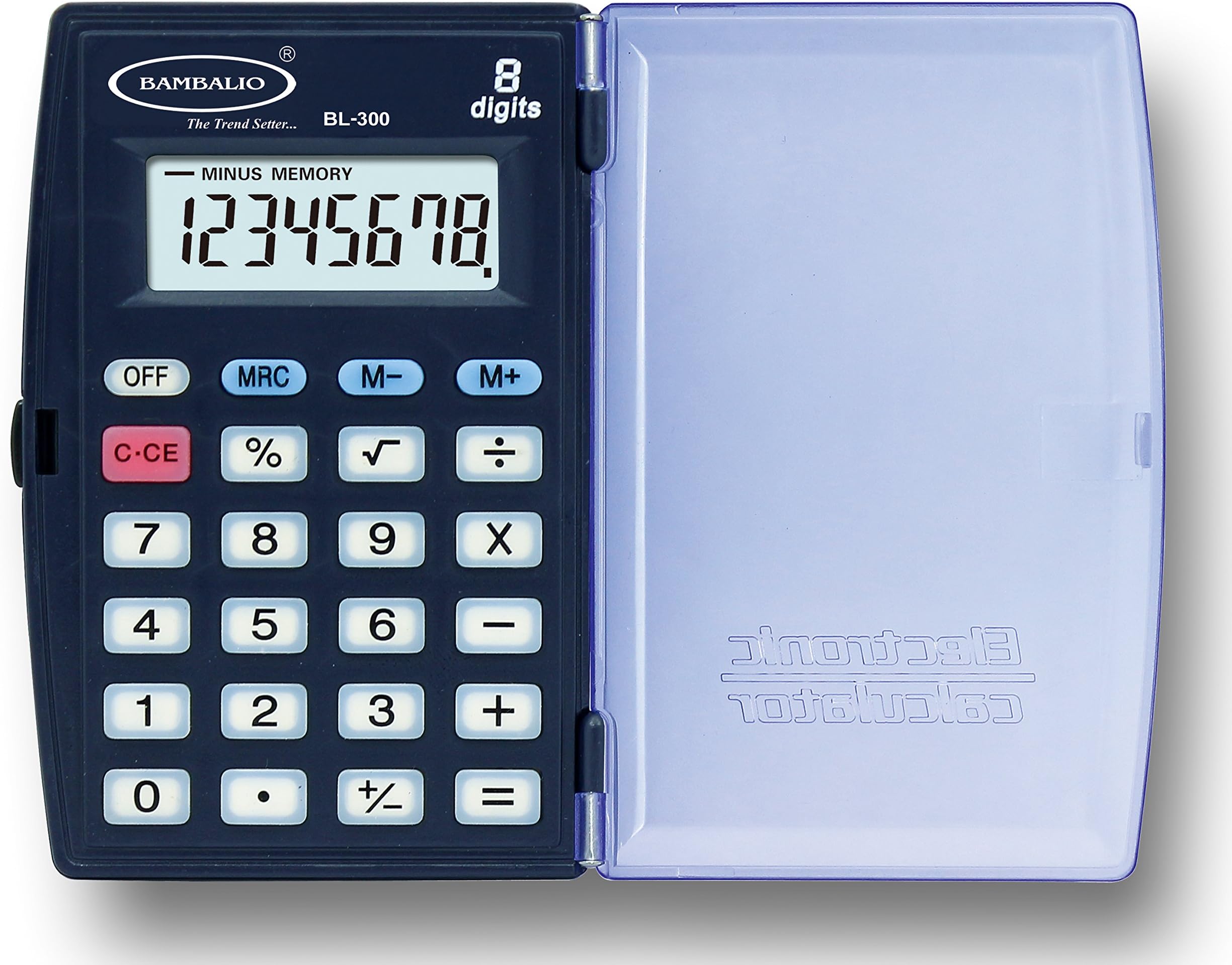 Bambalio BL-300 8 Digits with 3 Years Warranty Portable Pocket Calculator (Blue)