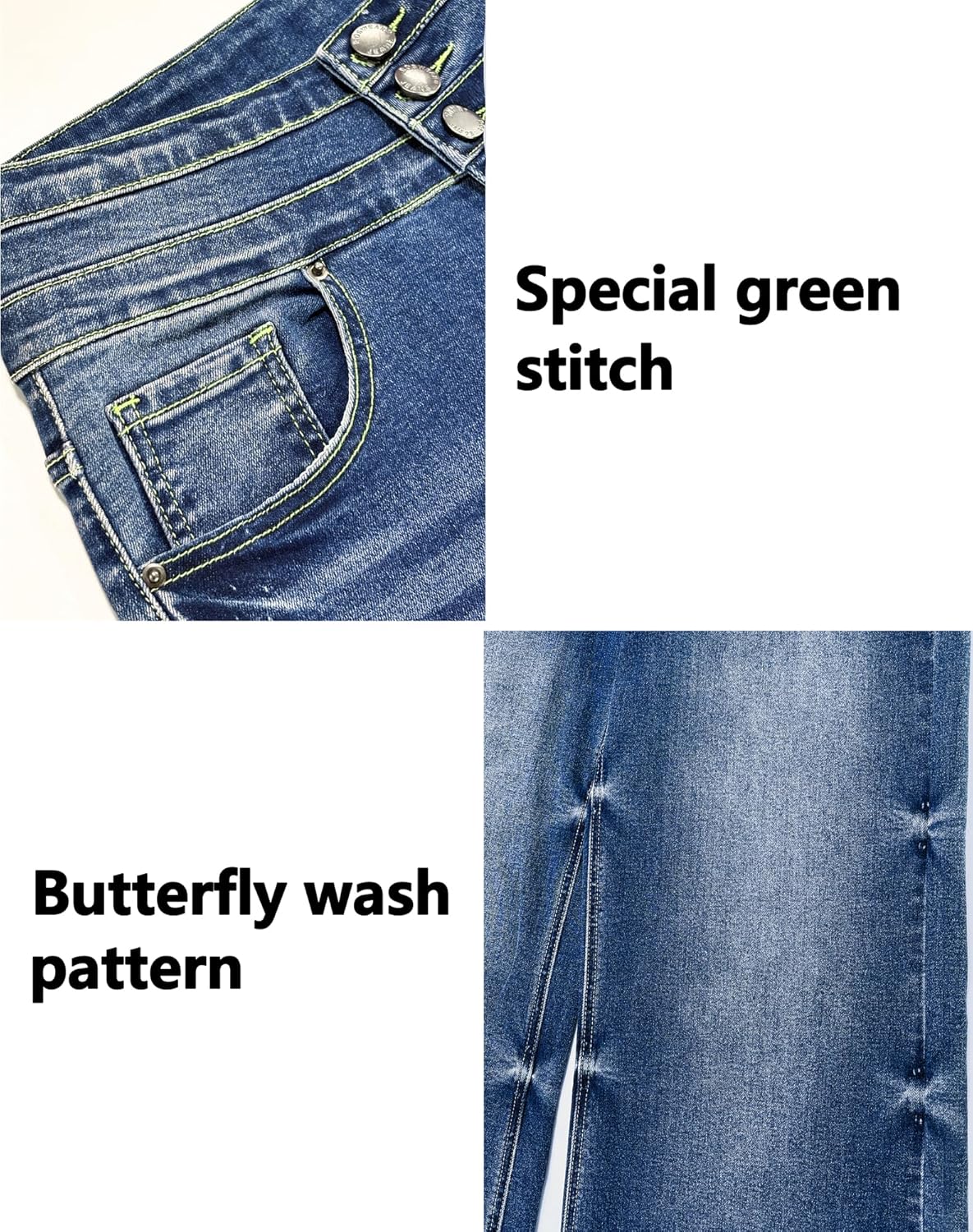 roswear Women's High Waisted Stretchy Wide Leg Jeans Cuffed Baggy Jeans Loose Denim Pants - Image 5