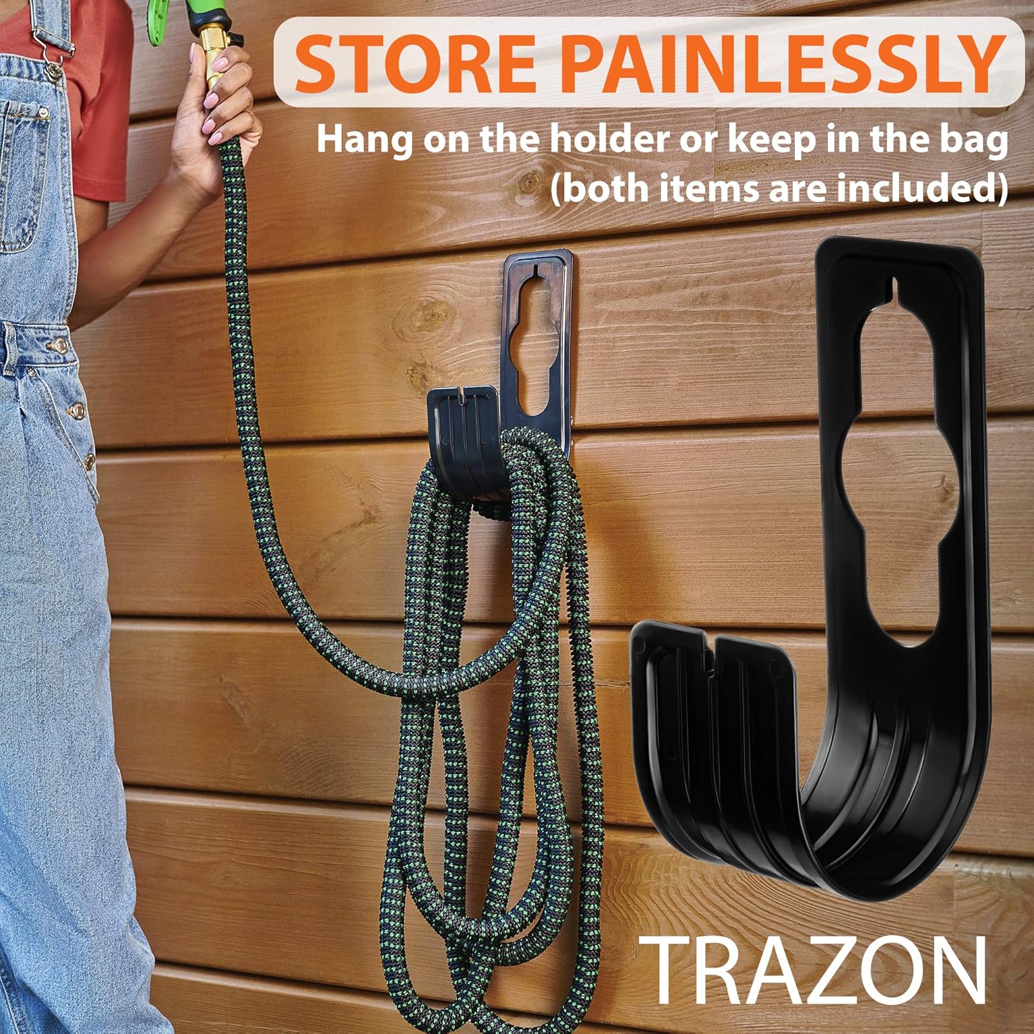 Garden Hose 50 ft & Nozzle, Expandable Garden Hose Heavy Duty, Retractable Water Hose 10 Function Nozzle, Hose with Solid Brass Fittings &Durable Latex Core, Easy Storage with Garden Hose Holder : Patio, Lawn & Garden