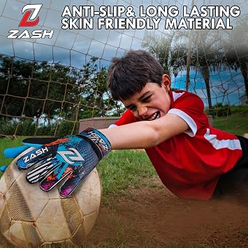 ZASH Premium Soccer Goalie Gloves for Kids, Youth & Adult Football Goalkeeper Gloves with Double Wrist Protection & 4-mm Latex Strong Grip Palm