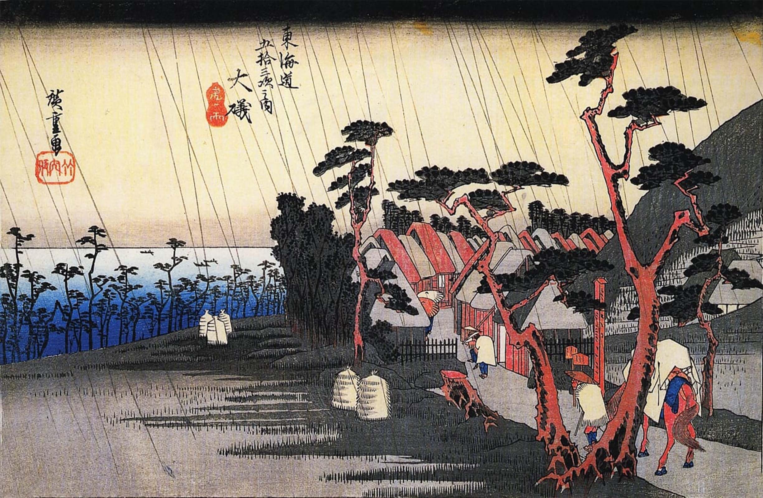 SERENDIPITP Aesthetic Poster Photo Wall Print Retro Picture Tokaido-tugi Oiso by Utagawa Hiroshige Modern Wall Artwork for Home Decor 60x90cm