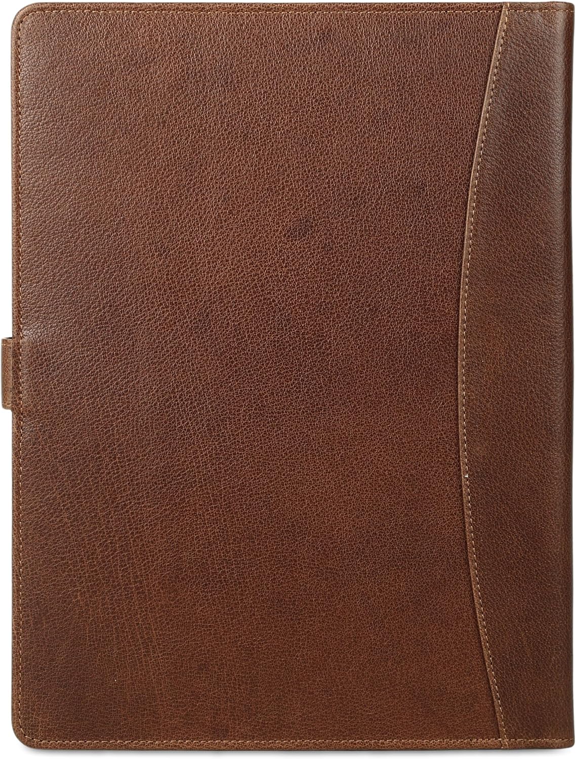 KomalC Leather Portfolio Folder with Button Closure | Business Padfolio for Professionals | Vintage Organizer with Legal Pad Holder, Card Slots & Document Pockets