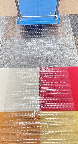 Miniatura 5 de Protector de alfombra de plástico de vinilo PVC transparente para alfombra de pasillo para alfombra de pelo bajo con respaldo tachonado (27 pulgadas