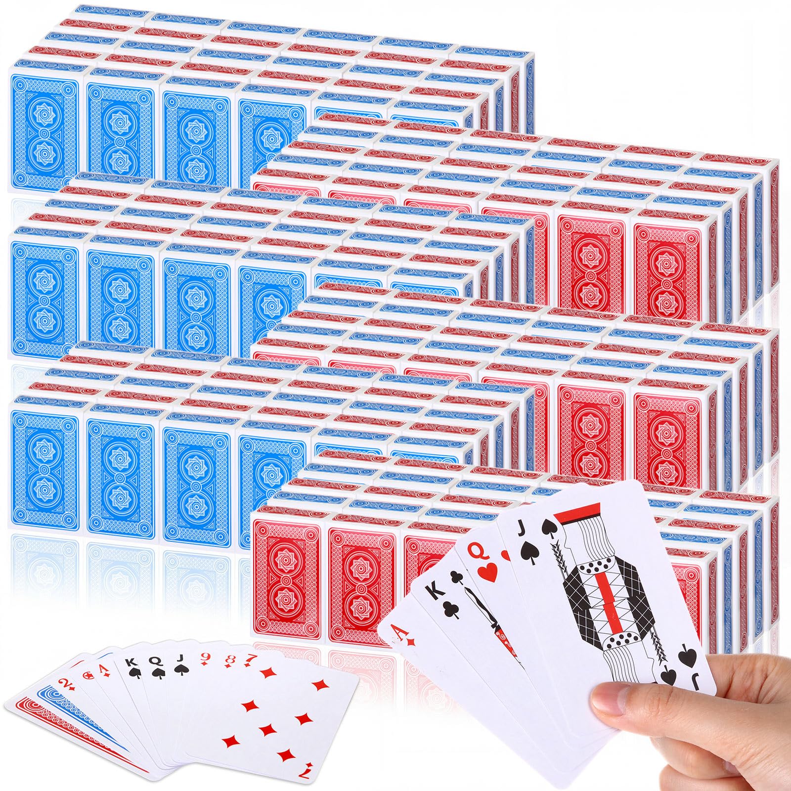 Zubebe Confezione da 200 carte da gioco, 5,7 x 8,9 cm, indice standard rosso e blu, articolo da gioco da viaggio, per attività, feste, giochi, novità regalo (classiche)