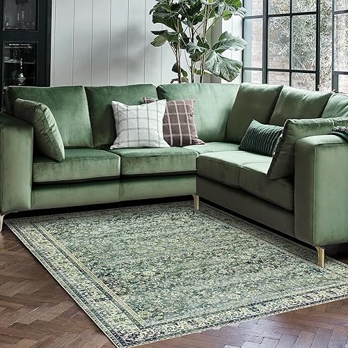 Miniatura 9 de Alfombras de entrada pequeñas de 3 x 5 para interiores para puerta de entrada, lavable, antideslizante, ultrafina, bohemio, floral, vintage, tapete