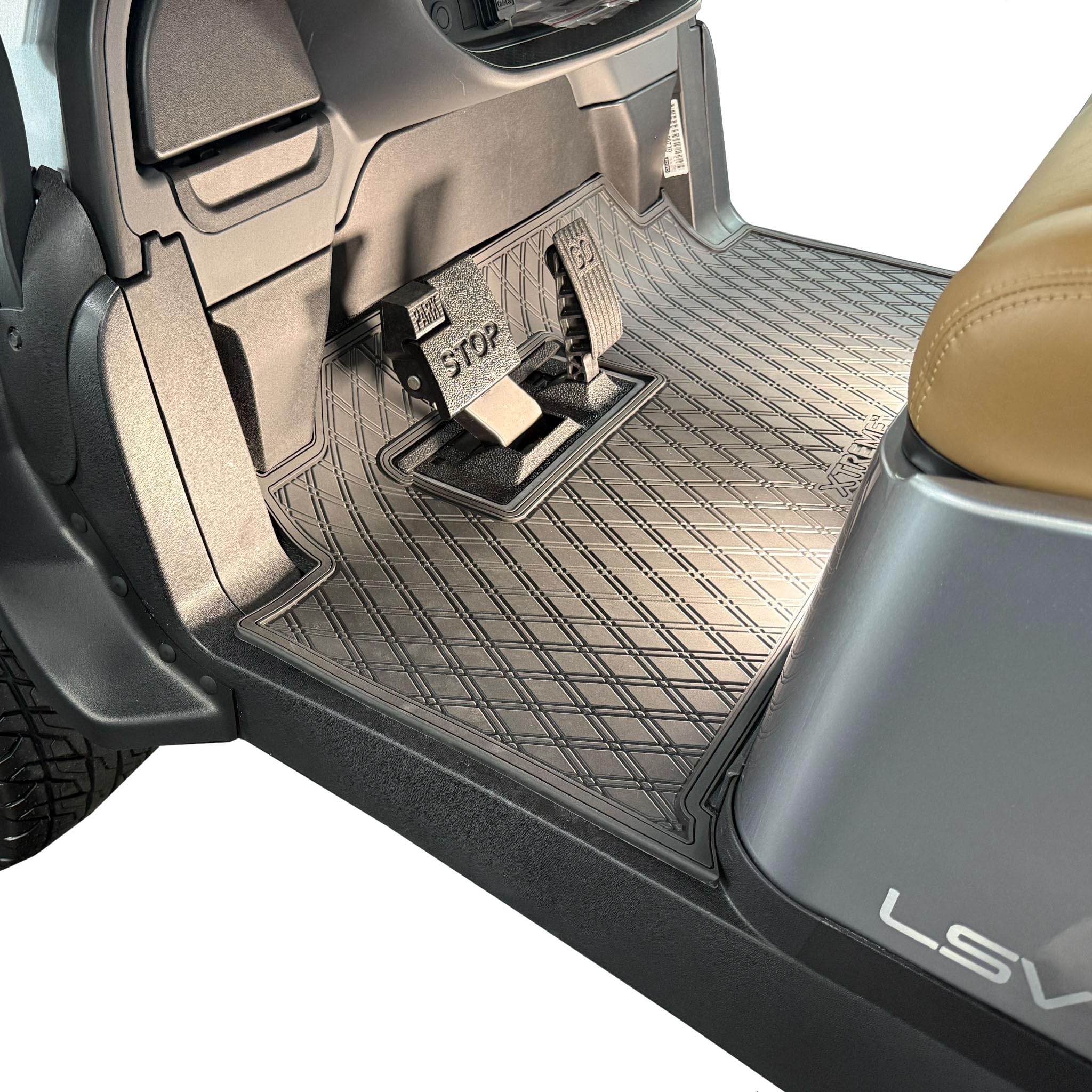 Xtreme Golf Cart Mats Diamond Rubber Floor Mat Liner for 2026 Club Car Tempo Onward Models All Black