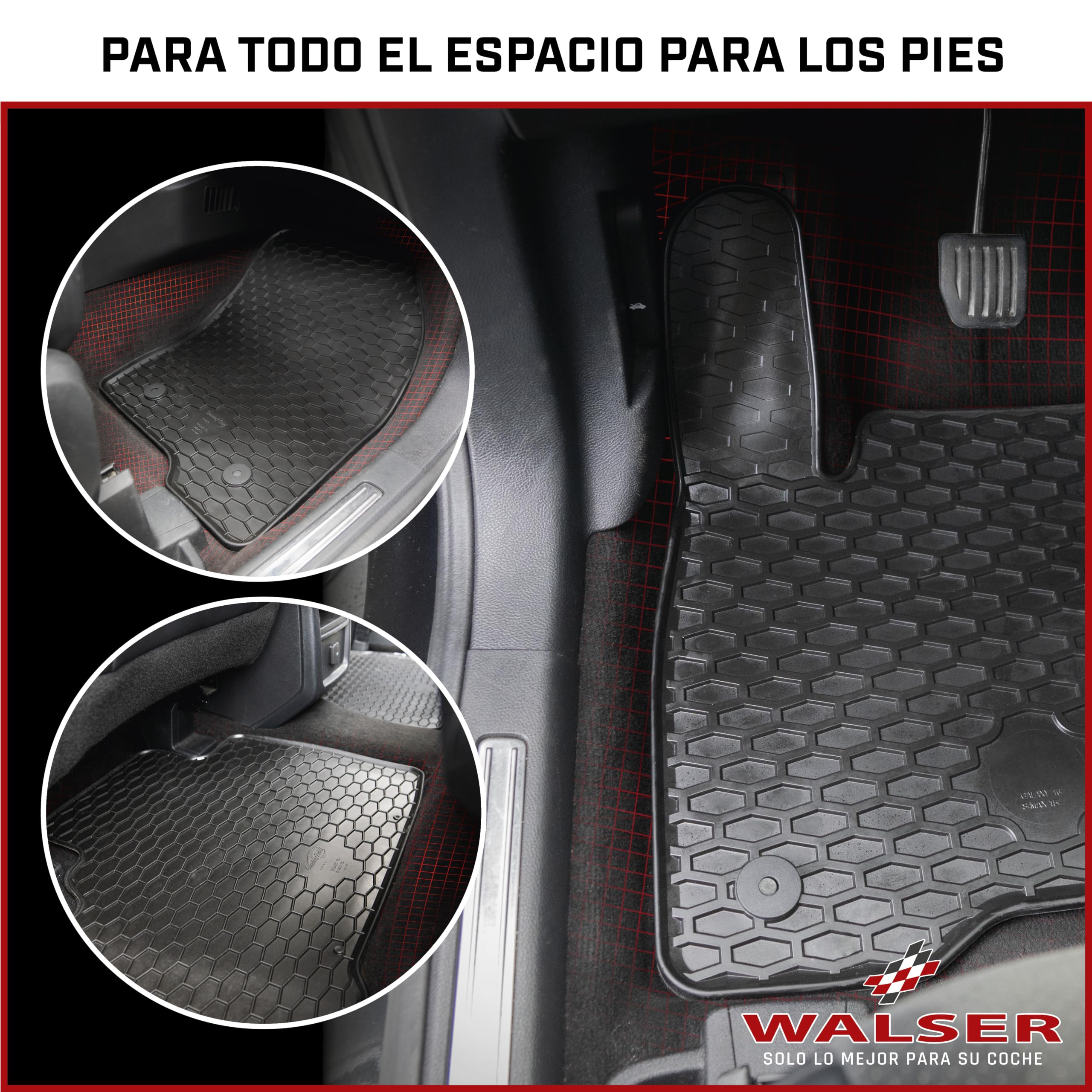 WALSER Alfombrillas de goma a medida DirtGuard compatible con Citroen Jumper II/Fiat Ducato/Peugeot Boxer 2006-Hoy, Opel Movano C 2021-Hoy