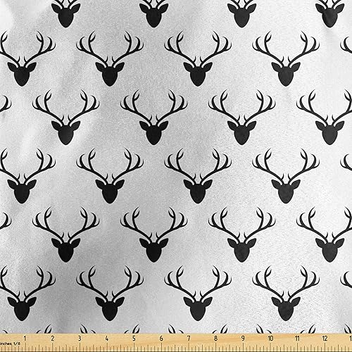 Miniatura 612 de Lunarable - Tela para amantes de perros de The Yard, patrón divertido de animales de dibujos animados en posiciones caprichosas estirando y Beige y