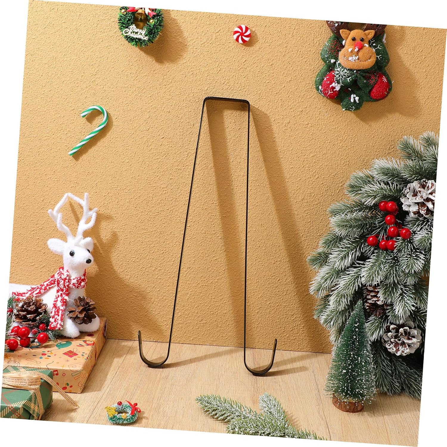 SHOWERORO Double-Sided Christmas Wreath Hanger Over Door Garland Hook for Festive Decorations for Holiday Displays Daily Accessories Creative Design for Dual-Sided Use