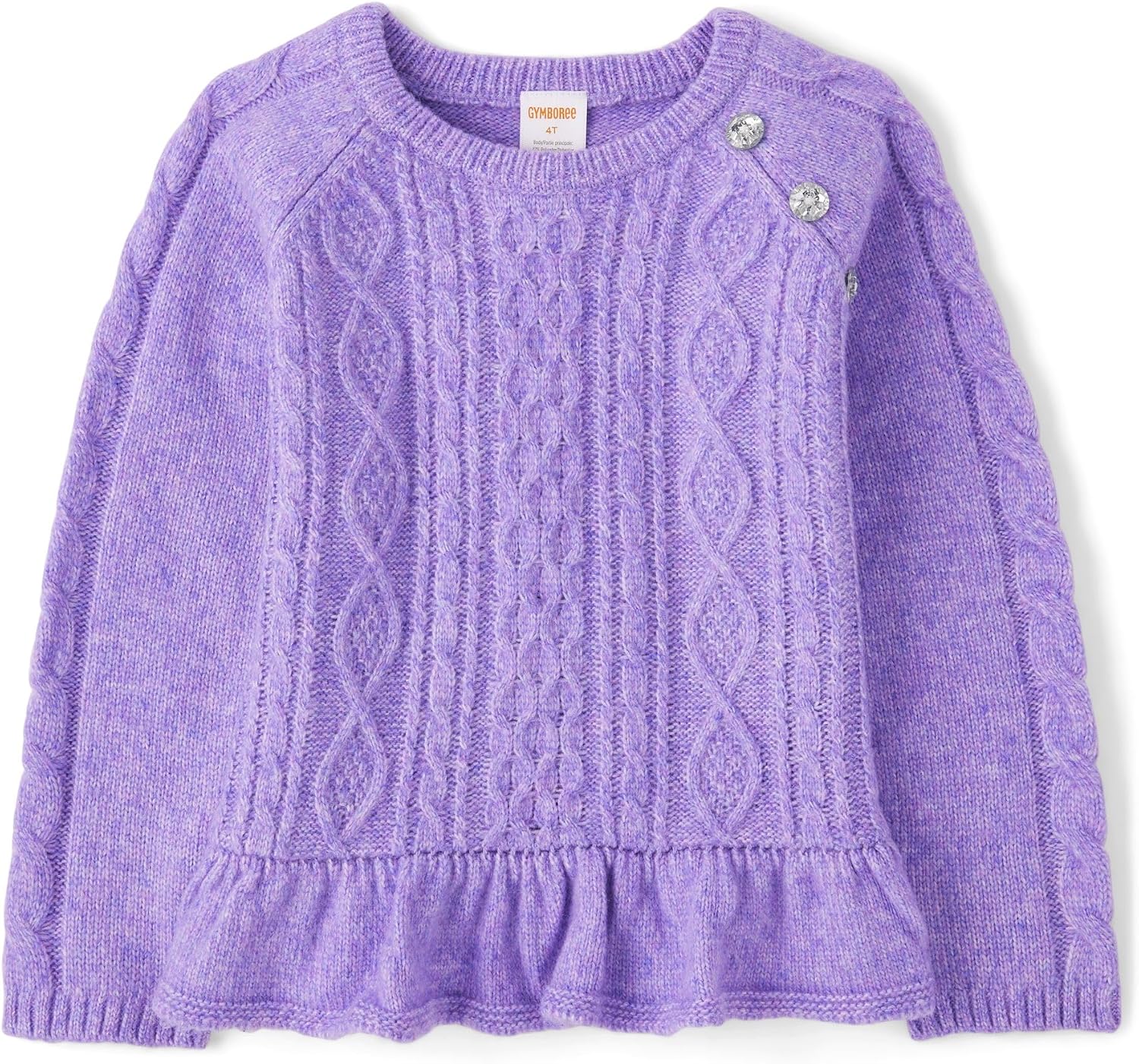 Gymboree Girls' and Toddler Long Sleeve Peplum Pullover Sweater