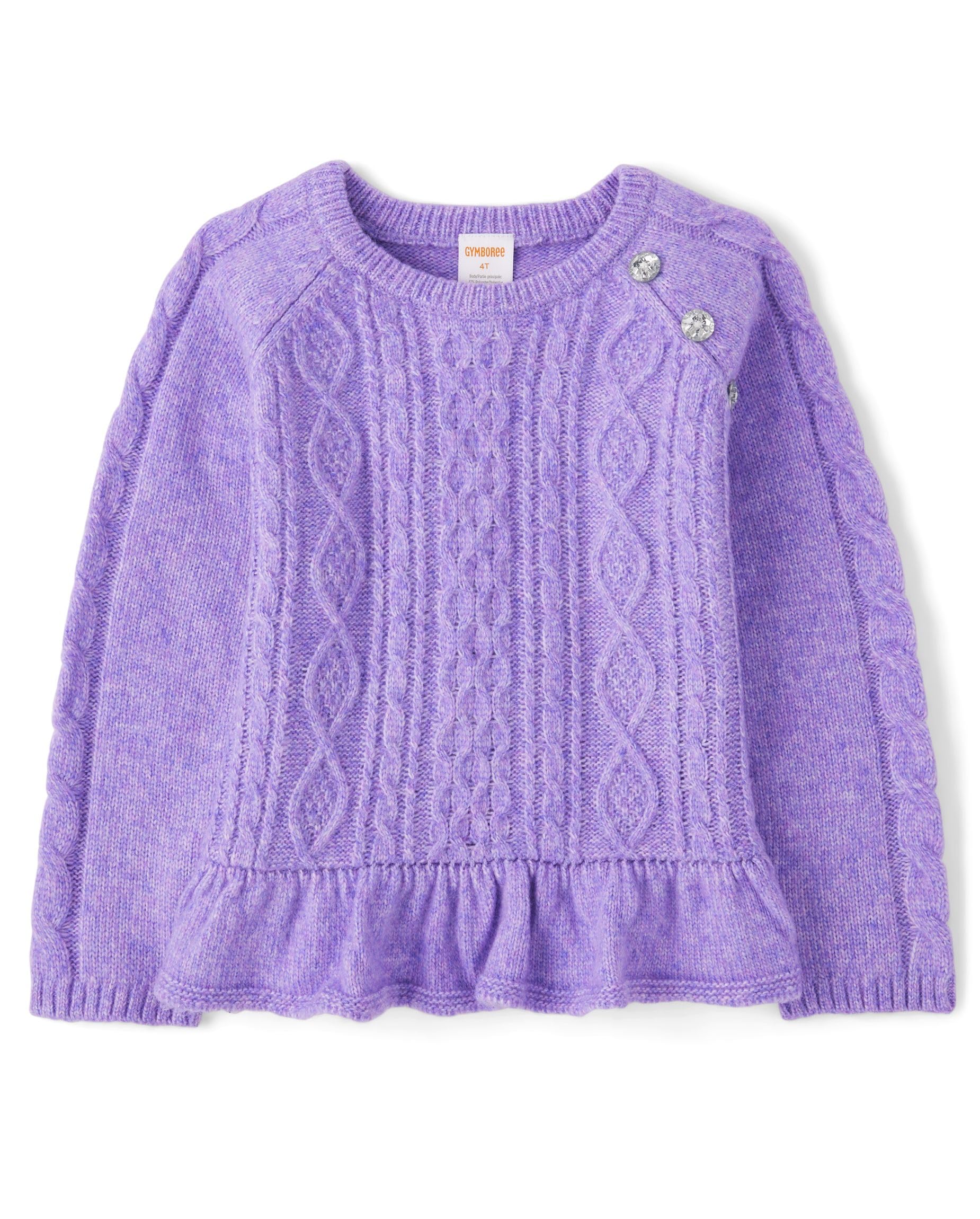Gymboree Girls' and Toddler Long Sleeve Peplum Pullover Sweater