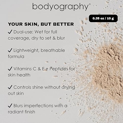 Miniatura 5 de Bodyography Polvo facial antienvejecimiento (mediano) maquillaje en polvo mate sin aceite con vitamina E, C y antioxidantes  Sin gluten, sin
