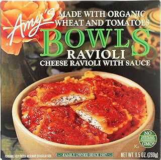 Amy's Frozen Meals, Pasta Bowl, Cheese Ravioli with Tomato Sauce, 9.5 oz.