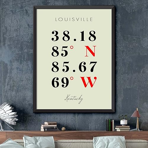 Miniatura 2 de Mapa de Louisville, Kentucky, Coordenadas Multilíneas de Colores (16x20)