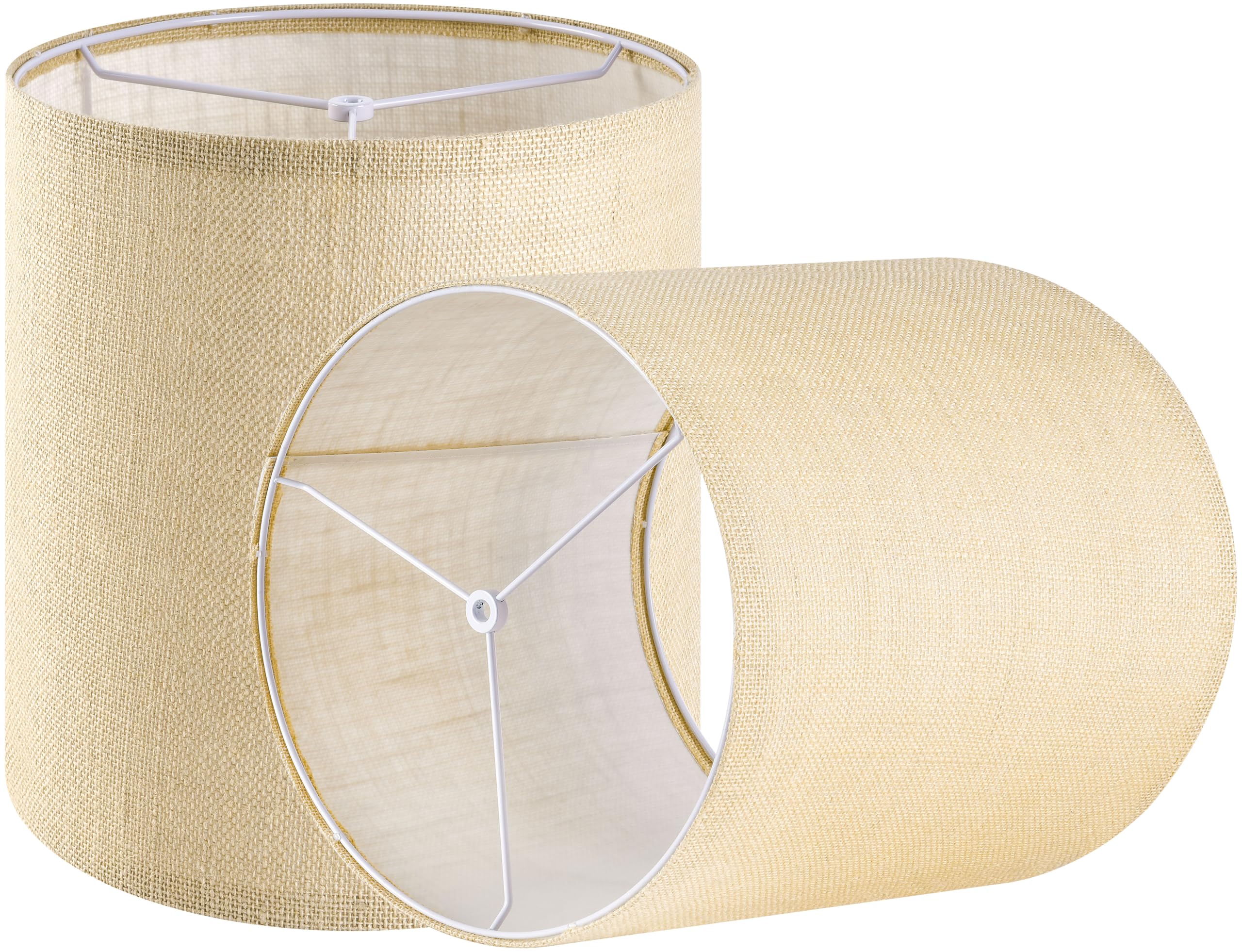 GO&SO Jute Lampenschirm, Trommelform, 27,4 Cm Hoch – Naturlook Für Tisch- & Nachttischlampen, Spinnenmontage