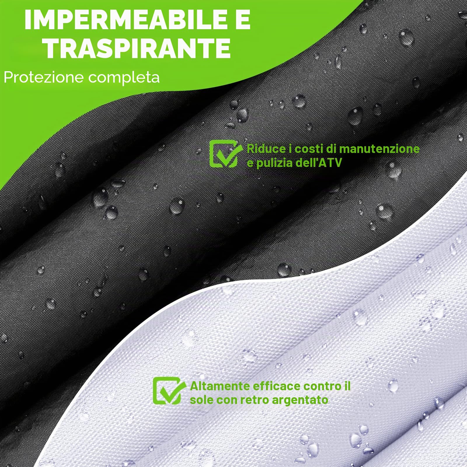 NEVERLAND Copertura impermeabile ATV, resistente agli strappi, 4 ruote, protezione per tutte le condizioni atmosferiche, adatta per la maggior parte delle ATV Quad Bike,210x120x115cm(XL)