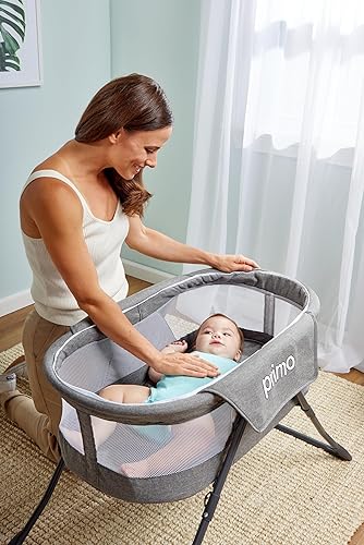 Miniatura 5 de Cocoon Deluxe - Cuna plegable de viaje (gris jaspeado)  Cama ligera para bebé y moisés portátil con toldo de malla extraíble, cuna de viaje perfecta