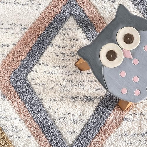 Miniatura 7 de nuLOOM Lillie - Alfombra abstracta con borlas para niños, 4 x 6, beige