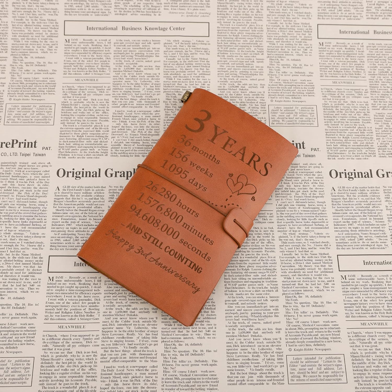 3 Years Anniversary Leather Journal - 3 Years Leather Anniversary Gift for him, Husband, Wife 3rd Wedding Travel Journal Gift, 3 Years Together Keepsake Gift for Couple Christmas