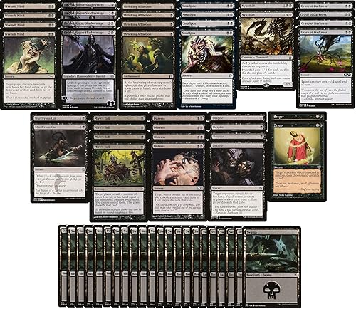 Baraja de descartes mono negra  Modern Legal  Hecho a medida  Magic The Gathering  MTG  60 cartas
