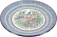 Vista 36 de Blue Rose - Plato mágico mágico de hoja perenne azul - 10.5 pulgadas de diámetro - Plato llano de cerámica polaca, diseño festivo para vajilla