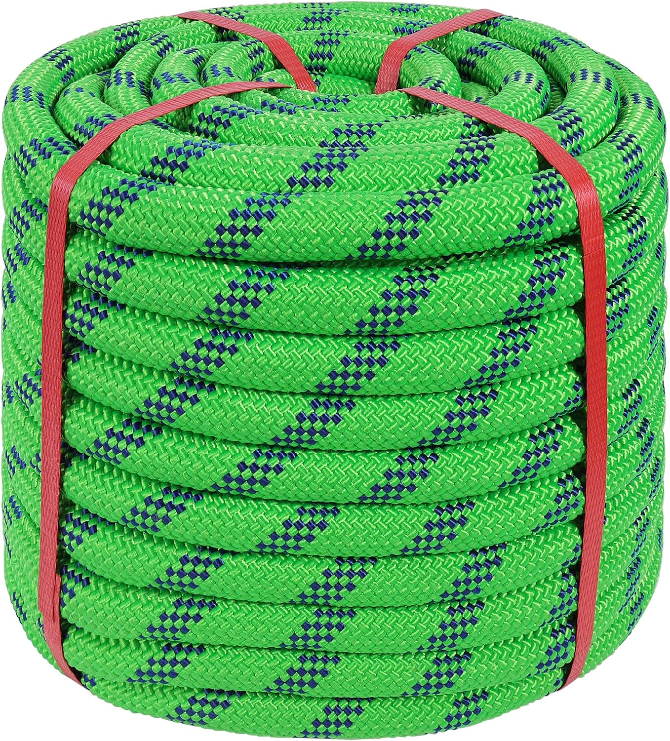 Arborist Rope 3/4 inch x 50ft Climbing Rope 48 Strands Green Polyester Rope for Hiking Camping Swing Rappelling Rescue