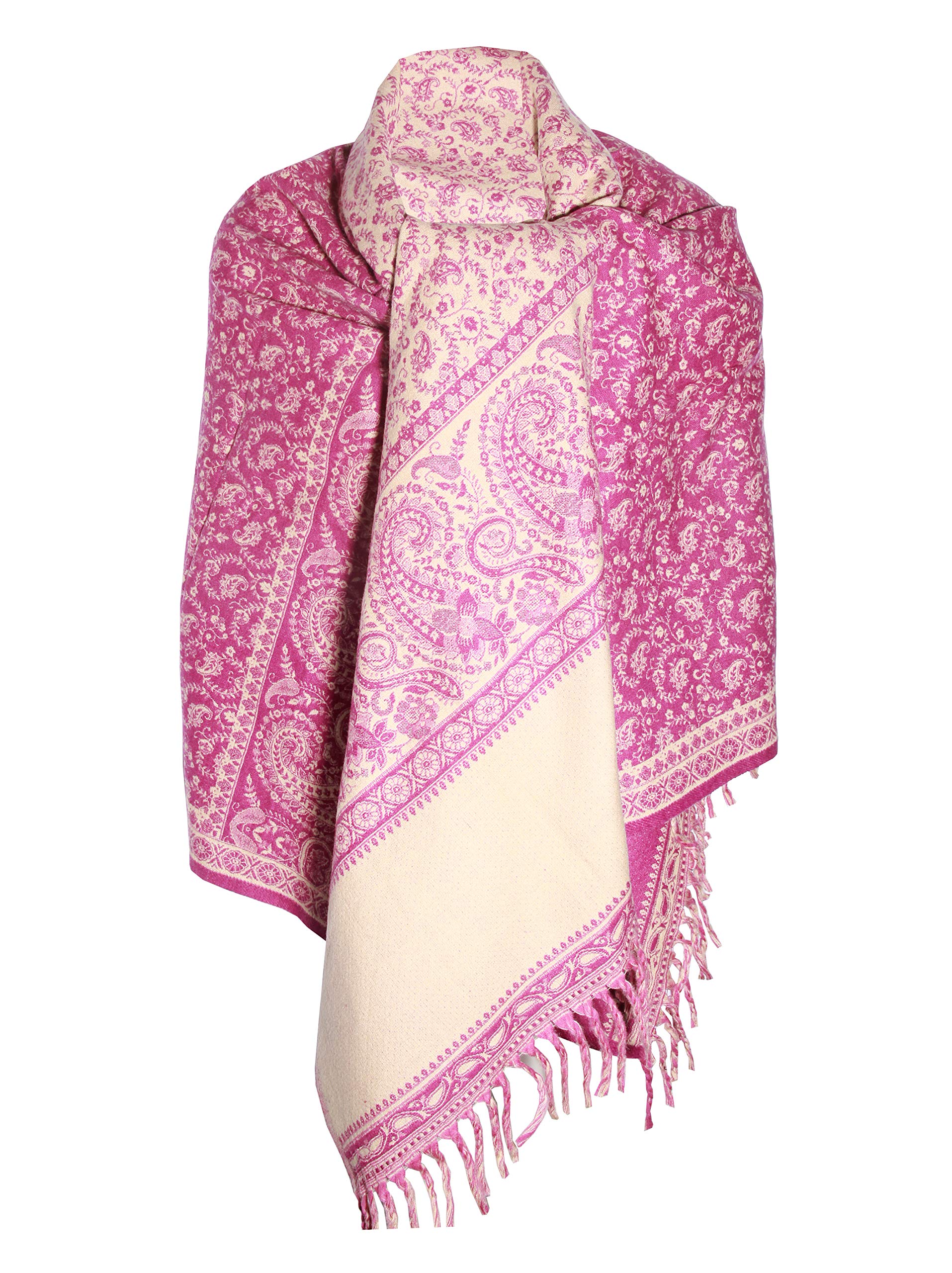 Baby Pink Winterschal Schal aus reiner Yak-Wolle, Dekoration, Decke, Unisex, übergroß, wendbar, luxuriös