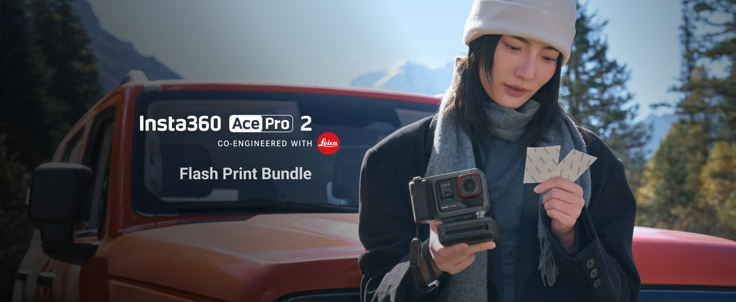 Amazon.com: Insta360 Ace Pro 2 Kit de Impresión Flash - Cámara de Acción Impermeable 8K Co-Diseñada con Leica, Sensor de 1/1.3", Chip AI Dual, Liderazgo en Baja Luz, Kit Xplorer Grip Pro