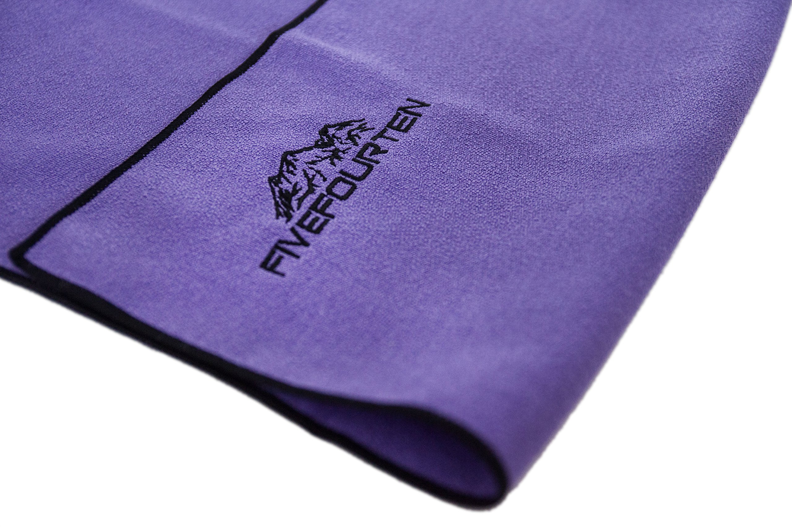 Soft Microfiber Yoga/Gym Towel - Fast Drying, Super Absorbent, Anti Bacterial. Great for the Gym, Yoga, Camping, etc. + 1 tree planted with every purchase (Purple) - FiveFourTen