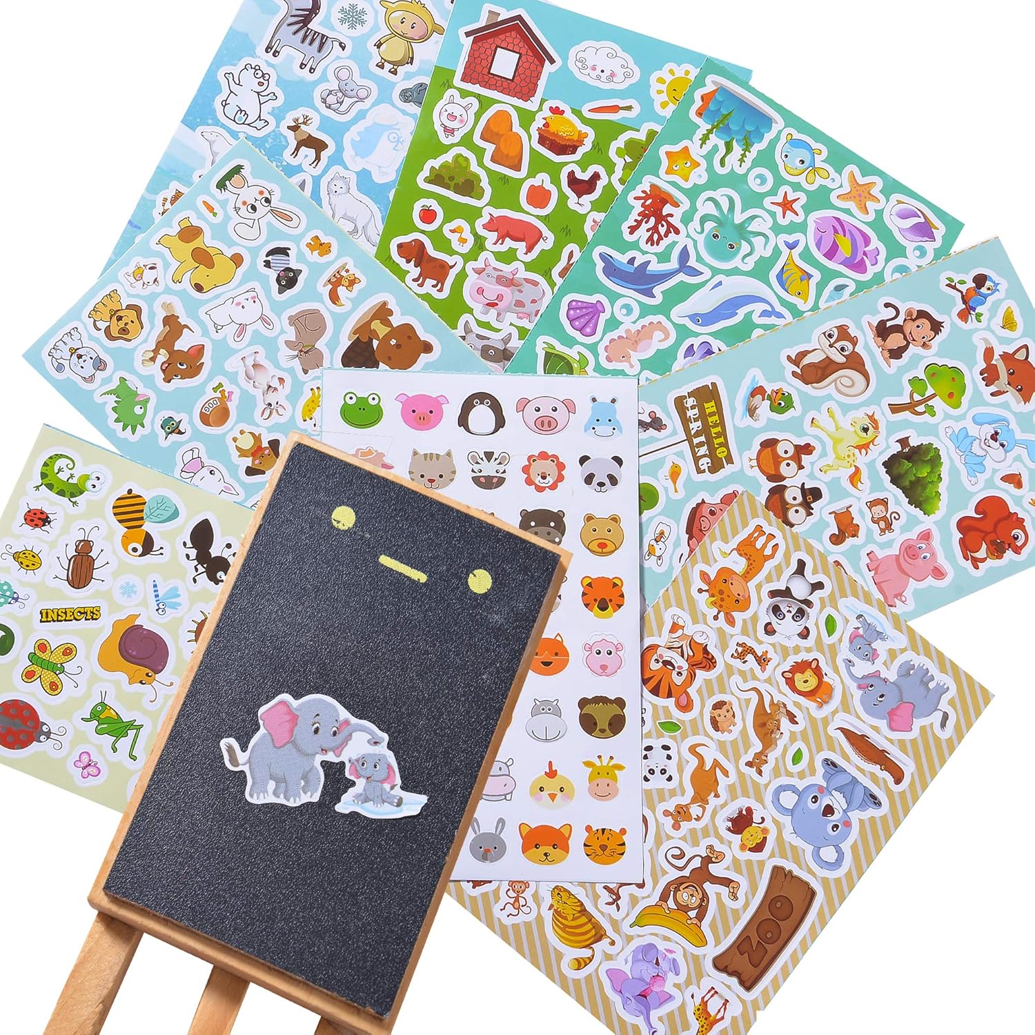 Sinceroduct Animal Stickers, Stickers for Kids Assortment Set 1300 PCS, 8 Themes Collection for Children, Teacher, Parent, Grandparent, Kids, Craft, School, Scrapbooking, Present Idea for Children, Chris : Toys & Games