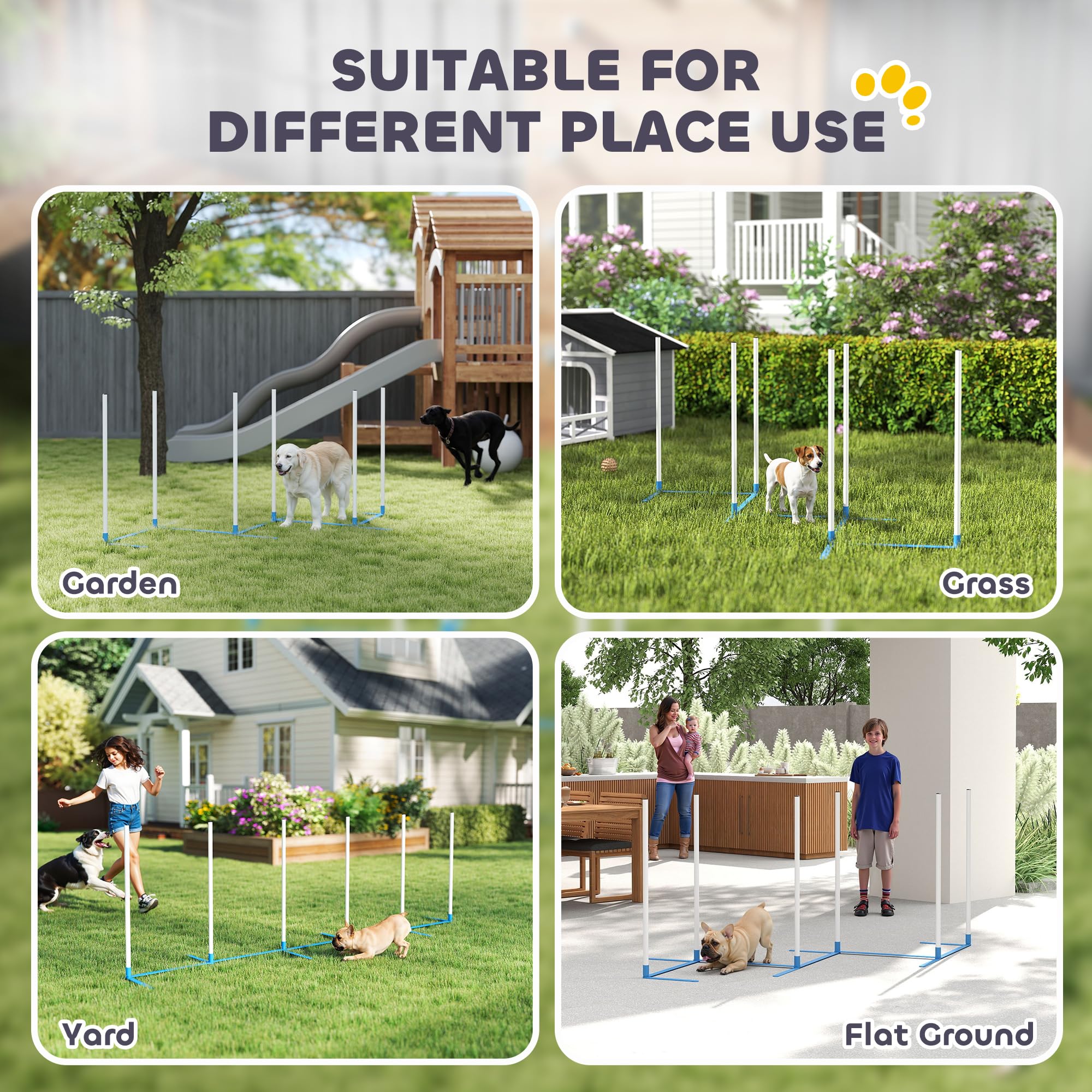 PawHut Adjustable Dog Agility Training Obstacle Course Set with Weaves Poles Storage Bag for Pet Dogs Outdoor Games Exercise - image 5