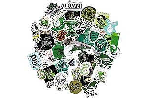 Slytherin House Pride Collection: 60 Waterproof and UV-Resistant Vinyl Stickers