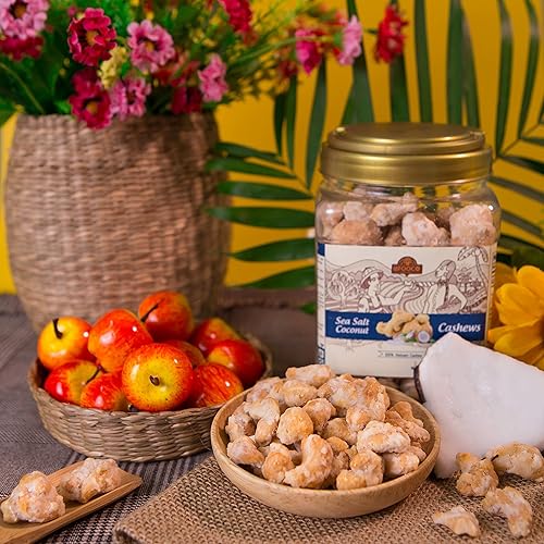 Miniatura 5 de LAFOOCO - Anacardos de coco de sal marina anacardos de alta calidad ligeramente salados copos de coco ricos en nutrientes proteínas gran regalo para