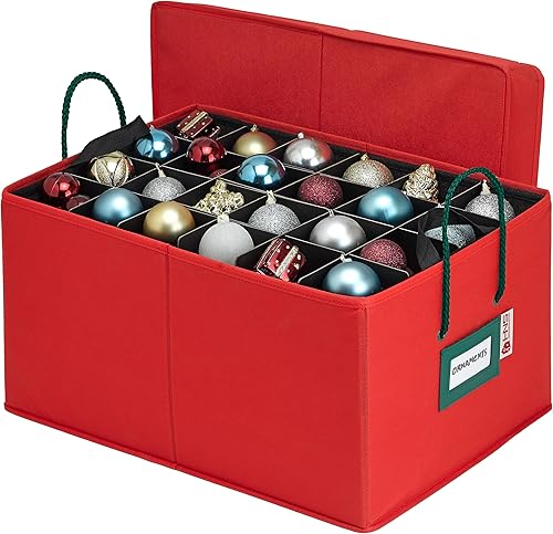 Miniatura 6 de HOLDN' STORAGE Caja de almacenamiento de adornos de Navidad con divisores  Prácticas y duraderas 3 bandejas individuales extraíbles que se adaptan a