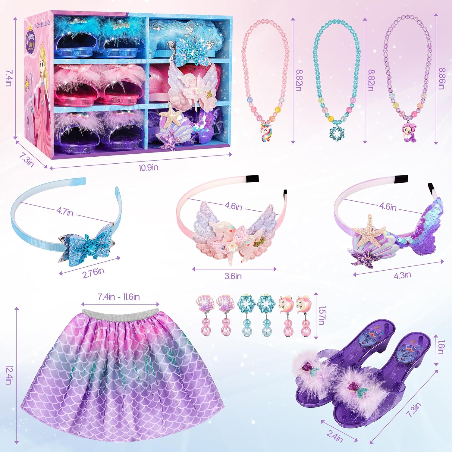 Princess Dress Up Toys & Jewelry Boutique, Girls Role Play Gift for 3+ Year Old Girl Toddler ​B-Day Party Favors